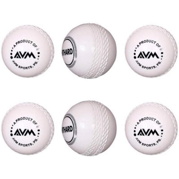 AVM White Wind Cricket Ball (Pack of 6)